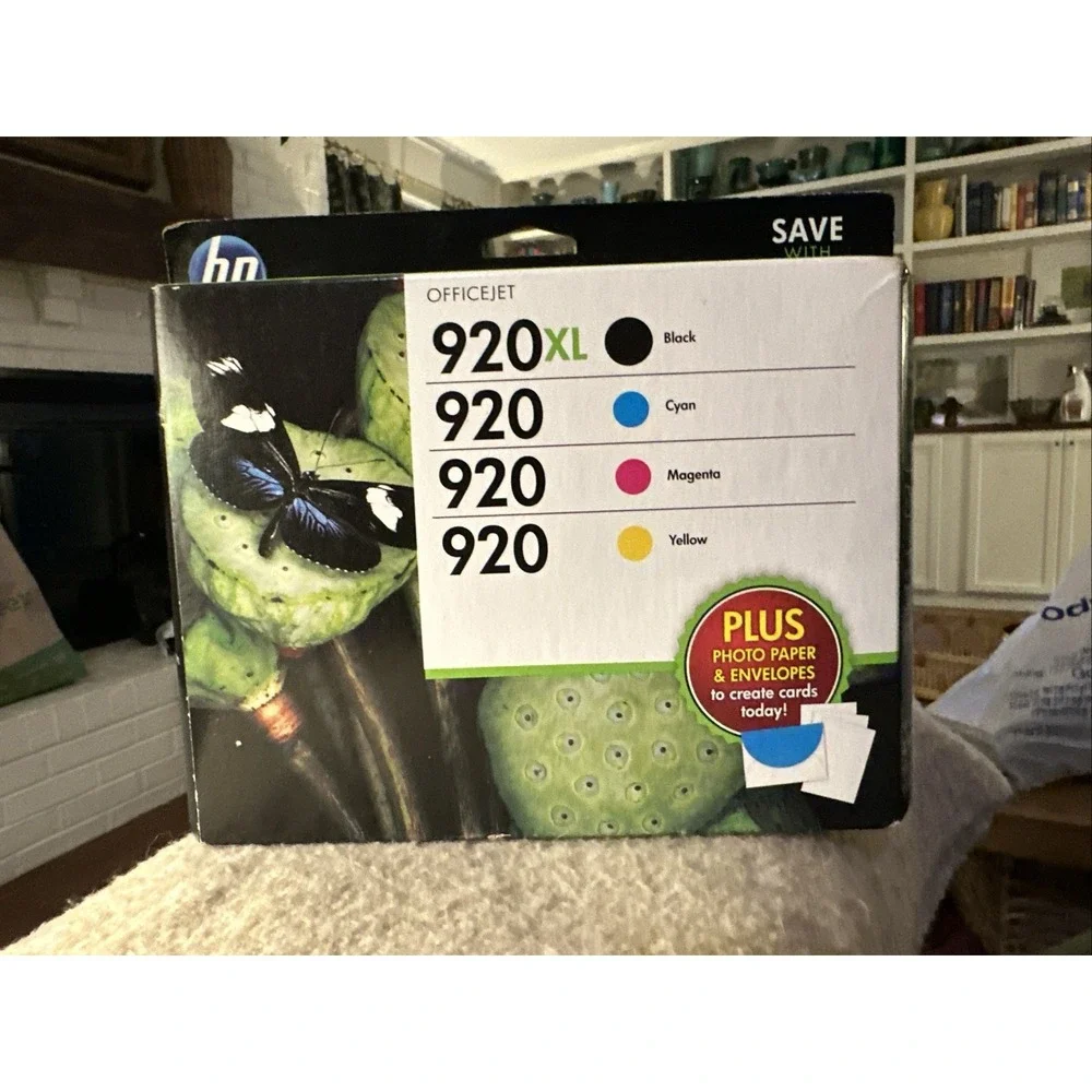 HP 920XL Black 920 Tricolor Ink Combo Pack Photo Paper Sealed EXP 2015